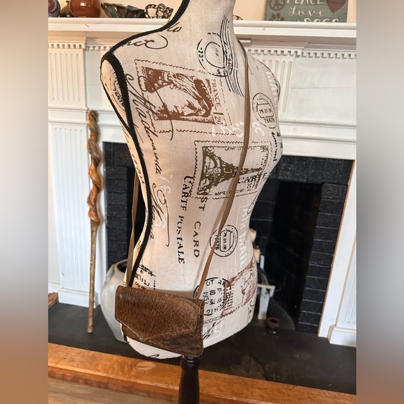 MacClay Leather Distressed Brown Crossbody Bag Handmade Sm 4x6 Marbled Rustic - Picture 15 of 15